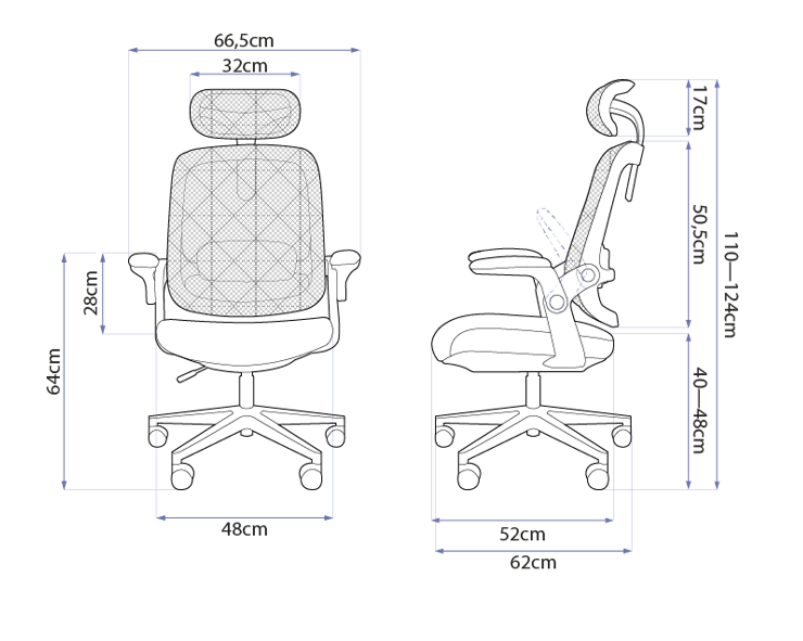 Cadeira de Escritório Ergonômica Elements Astra Cinza Branco